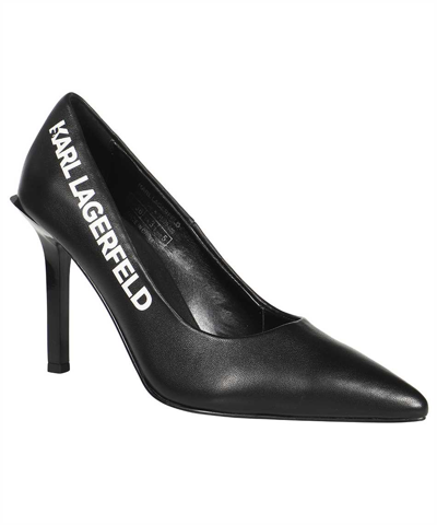 Shop Karl Lagerfeld Leather Pumps In Black