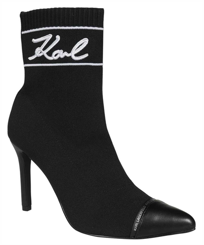 Shop Karl Lagerfeld Sock Ankle Boots In Black