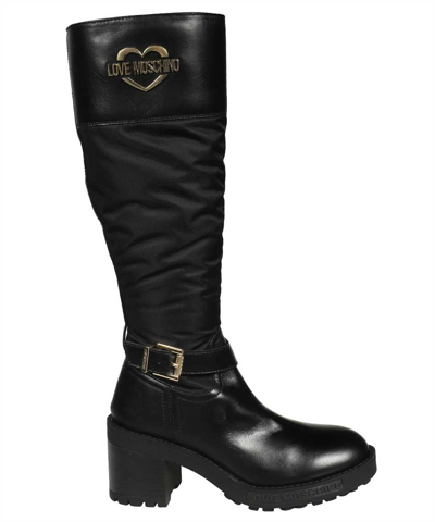 Shop Love Moschino Knee-boots In Black