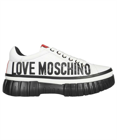 Shop Love Moschino Low-top Sneakers In White
