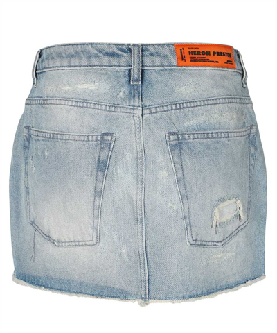 Heron Preston Denim Mini Skirt In Denim