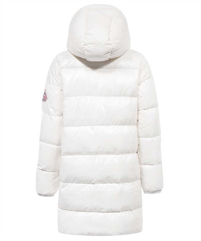 Shop Pyrenex Long Hooded Down Jacket In White