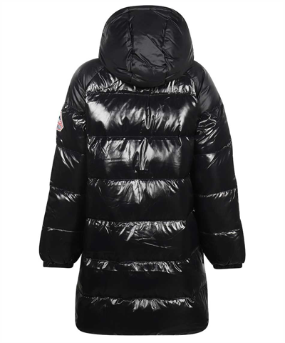 Shop Pyrenex Long Hooded Down Jacket In Black
