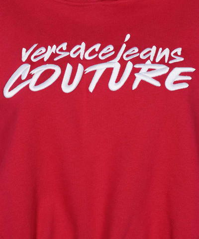 Shop Versace Jeans Couture Cotton Hoodie In Red