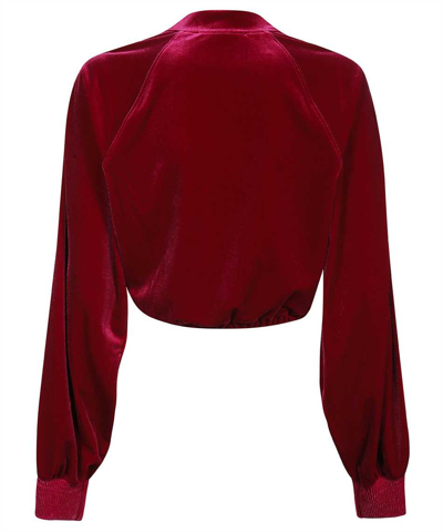 Versace Jeans Couture Cropped Sweatshirt In Burgundy