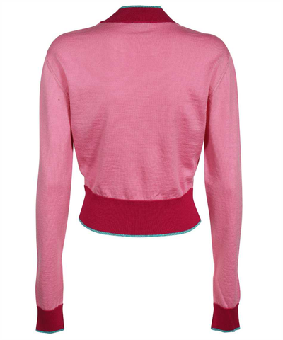 Shop Versace Jeans Couture Crew-neck Wool Sweater In Pink