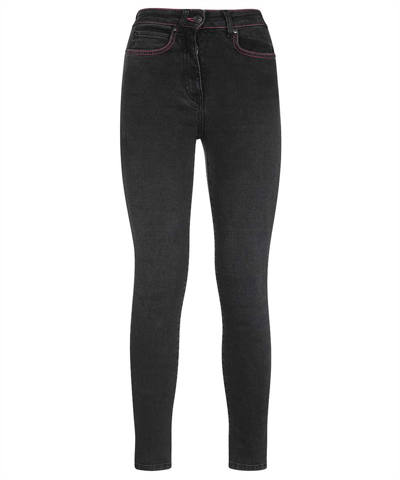 Shop Msgm 5-pocket Jeans In Black