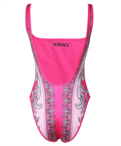 Shop Versace One-piece Swimsuit In Fuchsia