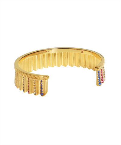 Shop Versace Embellished Gold-tone Metal Bracelet