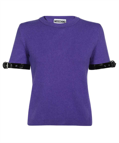 Shop Moschino Wool Blend T-shirt In Purple