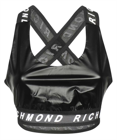 Shop John Richmond Techno Fabric Top In Black