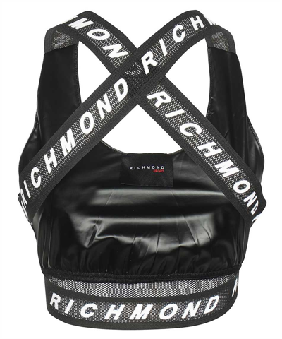 Shop John Richmond Techno Fabric Top In Black