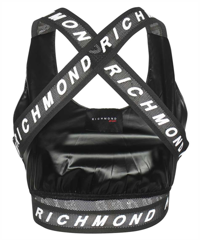 John Richmond Technical-fabric Top In Black
