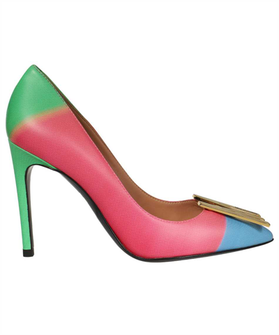 Shop Moschino Leather Pumps In Multicolor