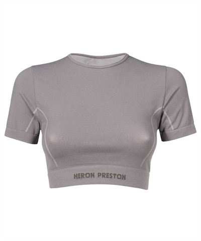 Shop Heron Preston Technical Fabric Crop Top In Grey