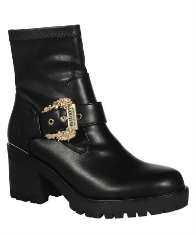 Shop Versace Jeans Couture Wedge Ankle Boots In Black