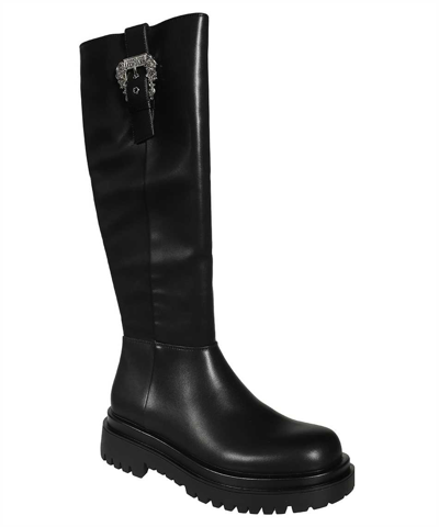 Shop Versace Jeans Couture Knee-boots In Black