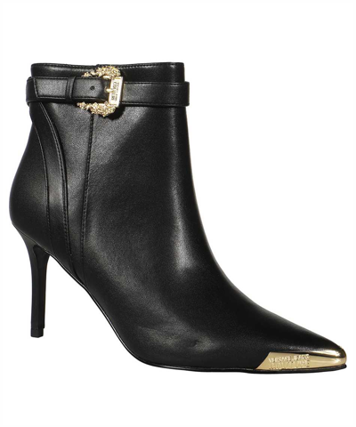 Shop Versace Jeans Couture Leather Ankle Boots In Black