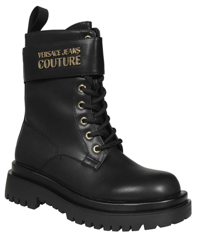 Shop Versace Jeans Couture Lace-up Ankle Boots In Black