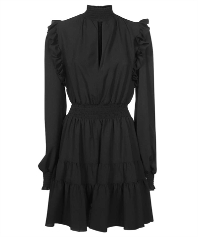 Versace Jeans Couture Crepe De Chine Dress In Black