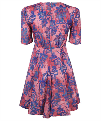 Versace Jeans Couture Floral Print Mini Dress In Pink