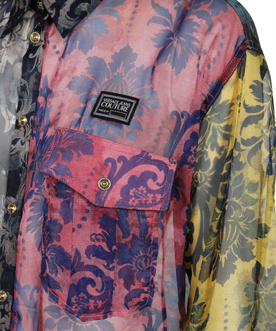 Shop Versace Jeans Couture Transparent Fabric Shirt In Multicolor