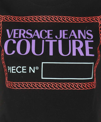 Versace Jeans Couture Fitted T-shirt With Graphic Print And Classic Silhouette In Black
