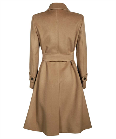 Shop Weekend Max Mara Double-breasted Coat In Camel