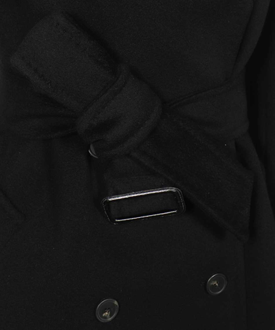 Shop Weekend Max Mara Double-breasted Coat In Black