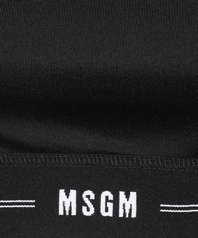 Msgm Long Sleeve Crop Top In Black