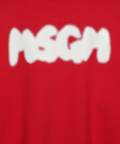 Shop Msgm Cotton Crew-neck Sweatshirt In Red
