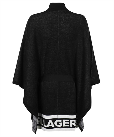 Karl Lagerfeld Turtleneck Poncho In Black