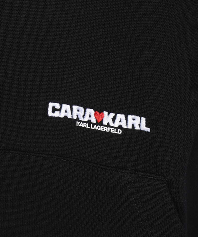 Shop Karl Lagerfeld Cotton Hoodie In Black