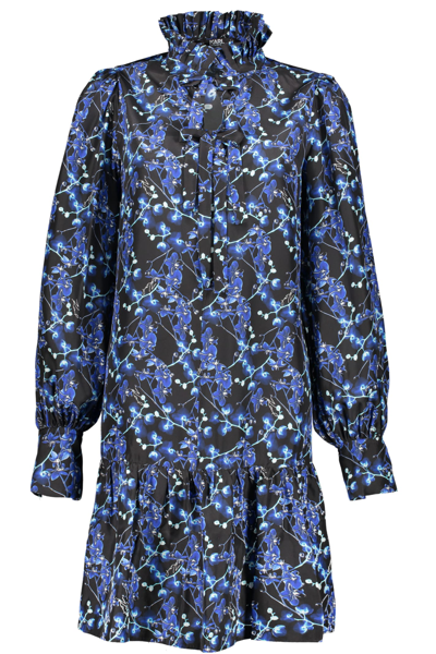Shop Karl Lagerfeld Printed Mini Dress In Blue