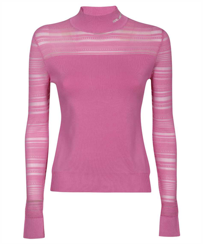 Shop Karl Lagerfeld Turtleneck Sweater In Pink