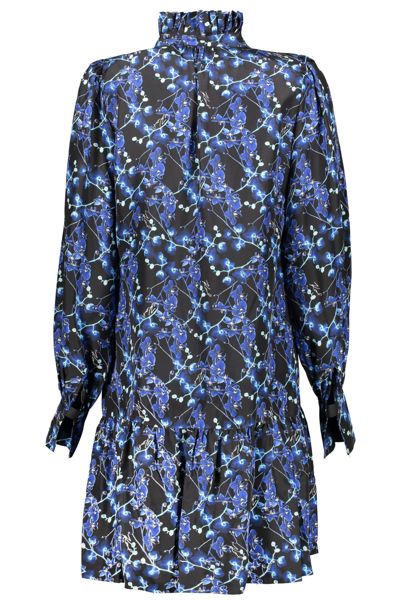 Shop Karl Lagerfeld Printed Mini Dress In Blue
