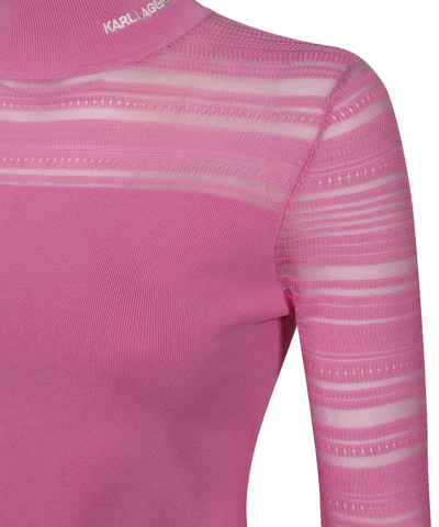Shop Karl Lagerfeld Turtleneck Sweater In Pink