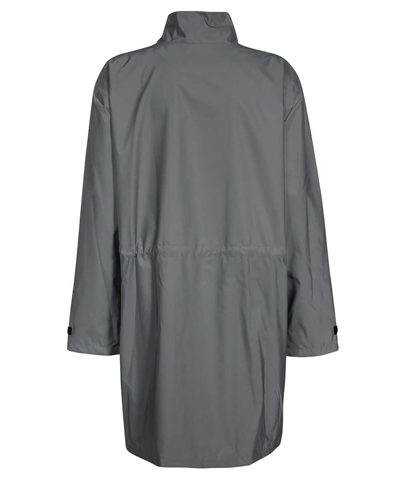 Karl Lagerfeld Long-sleeved Windbreaker Coat In Silver