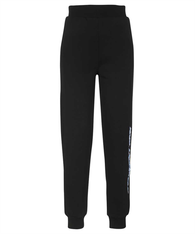 Shop Karl Lagerfeld Logo Print Sweatpants In Black