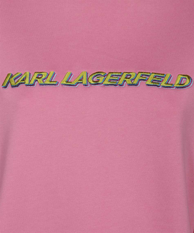 Shop Karl Lagerfeld Cotton Crew-neck Sweatshirt In Pink