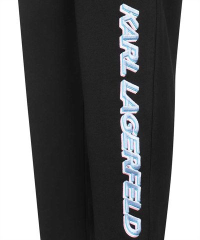 Shop Karl Lagerfeld Logo Print Sweatpants In Black