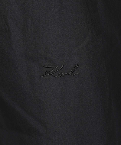 Shop Karl Lagerfeld Long Cotton Shirt In Black