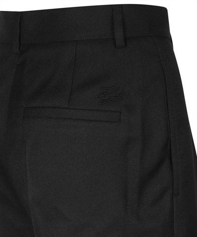 Shop Karl Lagerfeld Straight-leg Trousers In Black