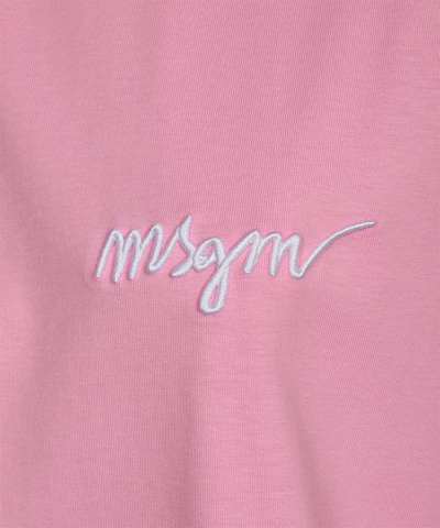 Shop Msgm Cotton T-shirt In Pink