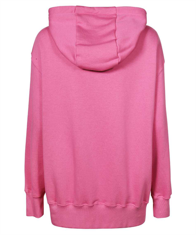 Shop Versace Cotton Hoodie In Pink