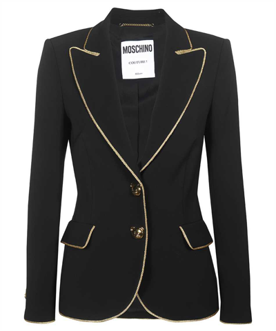 Shop Moschino Single-breasted Two-button Blazer In Black