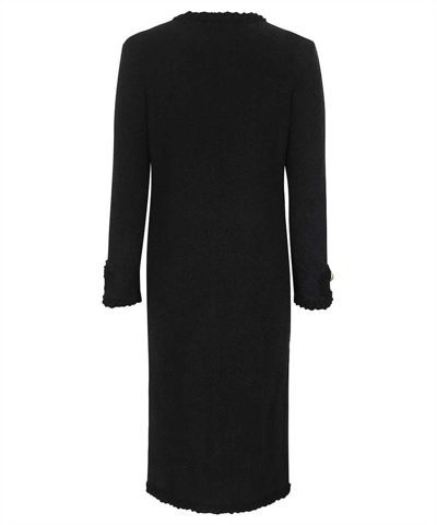 Shop Moschino Single-breasted Long Coat In Black