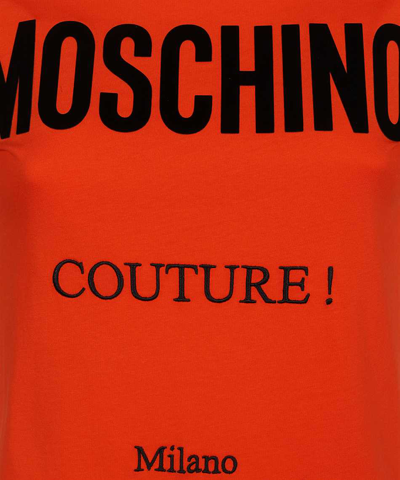 Shop Moschino Logo Crew-neck T-shirt In Red