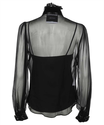 Shop Moschino Silk Blouse In Black