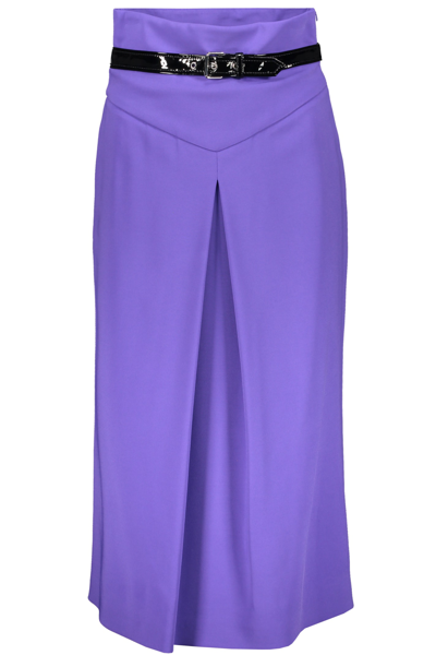 Shop Moschino Midi Skirt In Purple